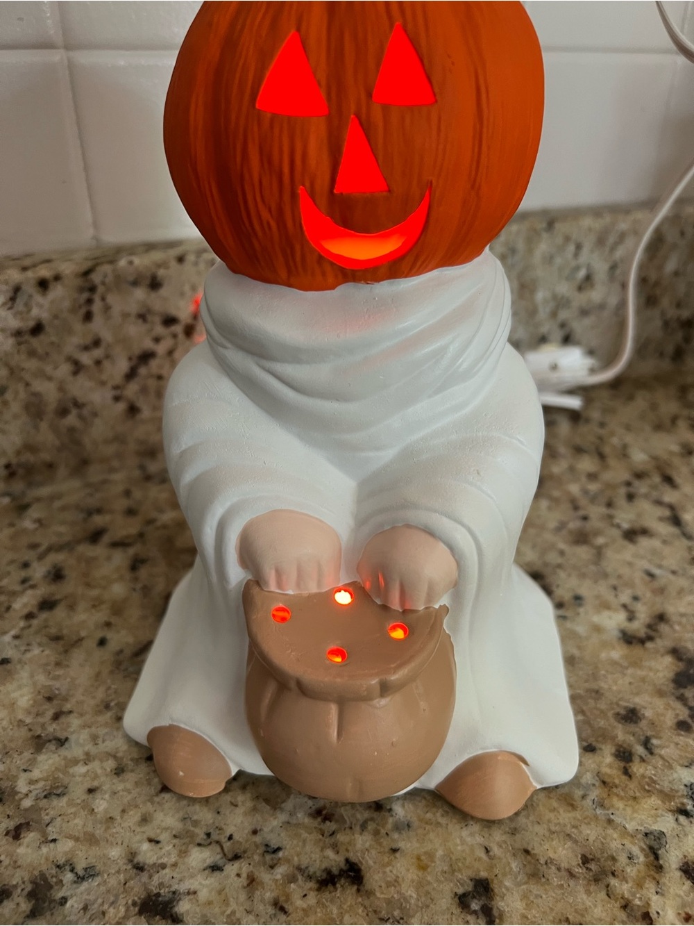 Vintage Halloween Ghost Lamp With Pumpkin Head - Picture 15 of 15